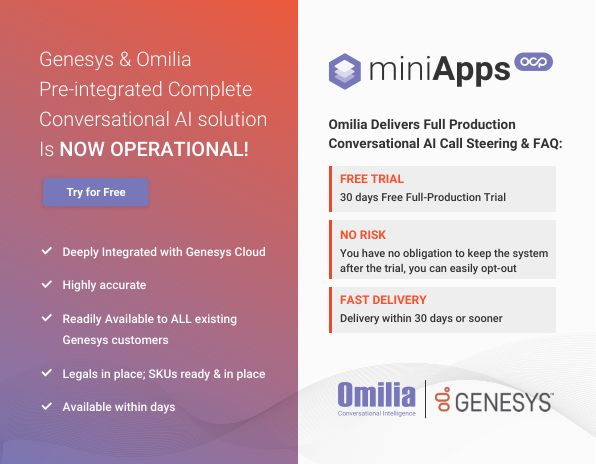 Genesys 和 Omilia 预集成的完整对话式 AI 解决方案现已投入运行！